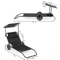 Skládací lehátko s kolečky - černé, YLX-5015