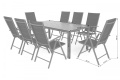 Zahradní sestava Ibiza Pollywood 185 cm Silver / Black 8+1 