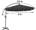 Zahradní slunečník 350 cm šedý, DP-HG300