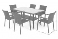 Zahradní sestava Sumba Dark Grey 6+1 s podsedáky