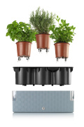 Samozavlažovací květináč Cobble Trio 40x14,5x14 cm, modrý