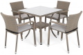 Zahradní sestava Sumba Square Beige Melange 4+1 s podsedáky