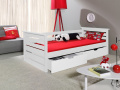 Postel s úložným prostorem Kalina 80x180 cm (Š 87 cm, D 190 cm, V 63 cm), Přírodní borovice, Přírodní borovice, 1 ks hlavní matrace, zábranka vpravo