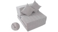 Rozkládací křeslo - matrace pro hosty Lincol světle šedé 70x200x15 cm