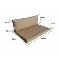 Set polstrování se zipem na pohovku z palet 120 x 80 cm - hnědá