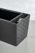 Samozavlažovací truhlík Supreme 49,5x19x19 cm, šedý