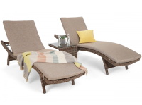 Sestava lehátek Marbella Ginger / Brown Melange + stolek