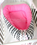 Hnízdečko pro miminko cik cak černá - růžová