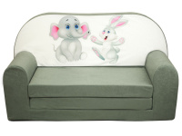 Dětská rozkládací mini pohovka Kamarádi šedá