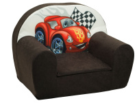 Dětské křesílko Auto tmavě hnědé