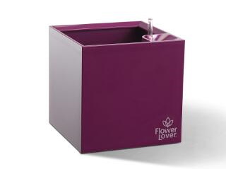 Plastkon Samozavlažovací květináč Cubico 33x33x33 cm, fialový