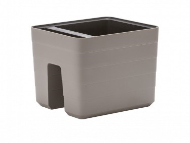 Samozavlažovací truhlík Berberis na zábradlí 30x26x24 cm, taupe