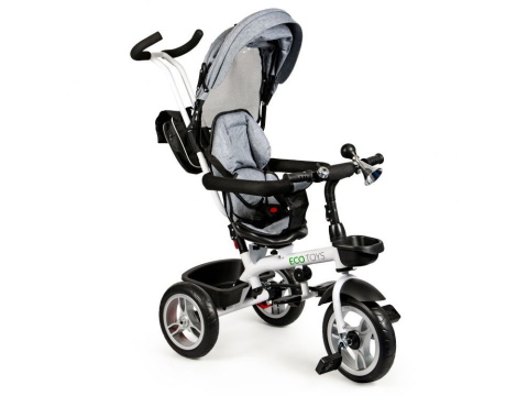 Tříkolka s otočným sedadlem - šedá, JM-322
