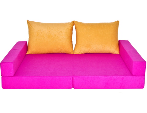 Dětská rozkládací pohovka Collage Růžovo - žlutá