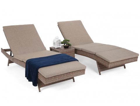 Sestava lehátek Bora Bora Ginger / Brown Melange + stolek