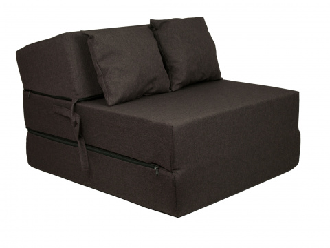 Rozkládací křeslo - matrace pro hosty Comfort Sawana hnědé 70x200x15 cm