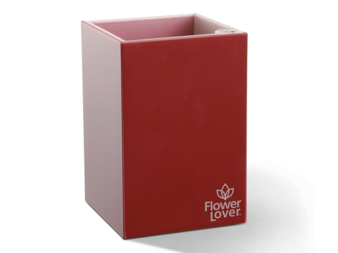 Samozavlažovací květináč Cubico 9x9x13,5 cm, červený