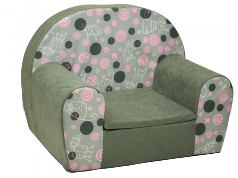 Dětské křesílko Puntíky šedé