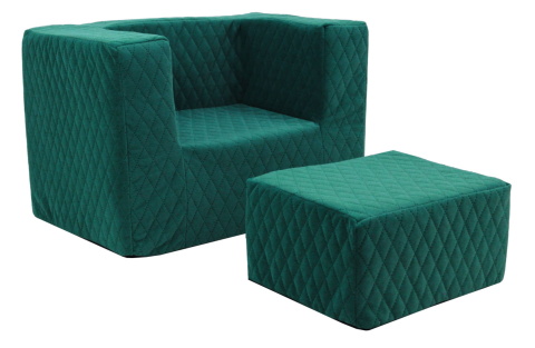 Dětské křesílko + taburet Matt zelené