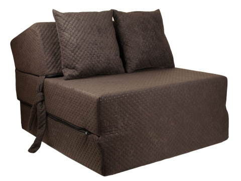 Rozkládací křeslo - matrace pro hosty Comfort hnědé 70x200x15 cm