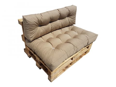 Set polstrování na pohovku z palet 120 x 80 cm - hnědá