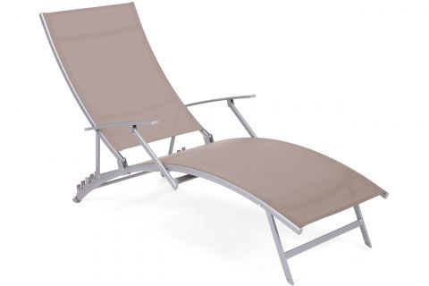Zahradní lehátko Summer II Silver / Taupe