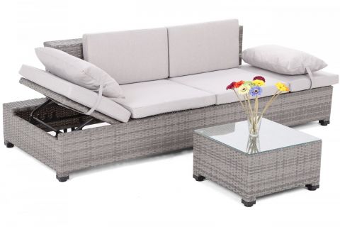 Zahradní ratanová pohovka Milano Grey / Light Grey