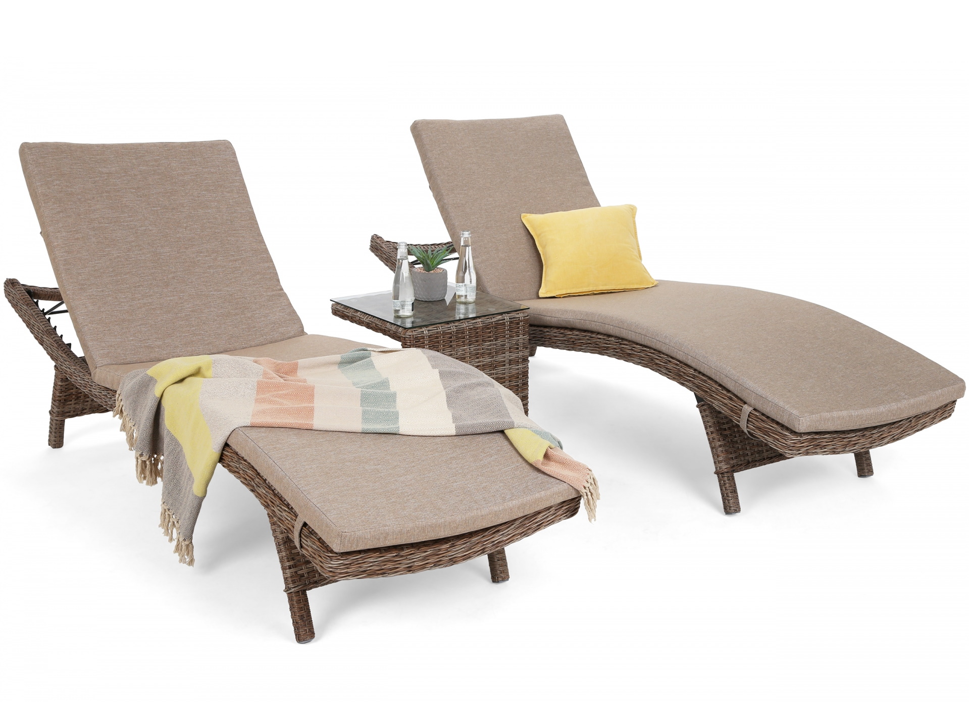 Sestava lehátek Marbella Ginger / Brown Melange + stolek