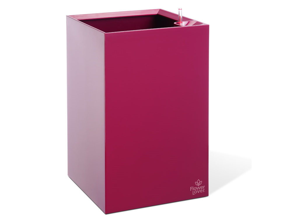Samozavlažovací květináč Cubico 27x27x42 cm, fialový