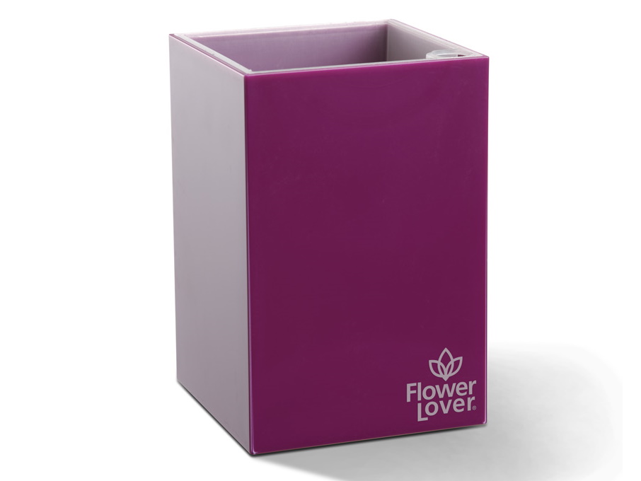 Plastkon Samozavlažovací květináč Cubico 9x9x13,5 cm, fialový