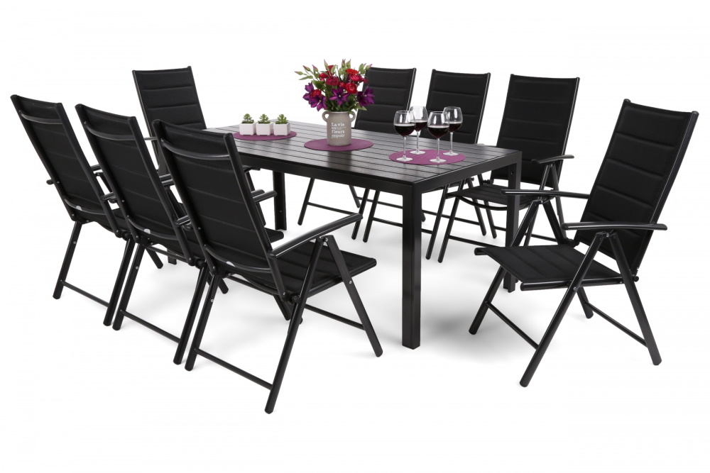 Zahradní sestava Ibiza Pollywood 185 cm Black / Black 8+1