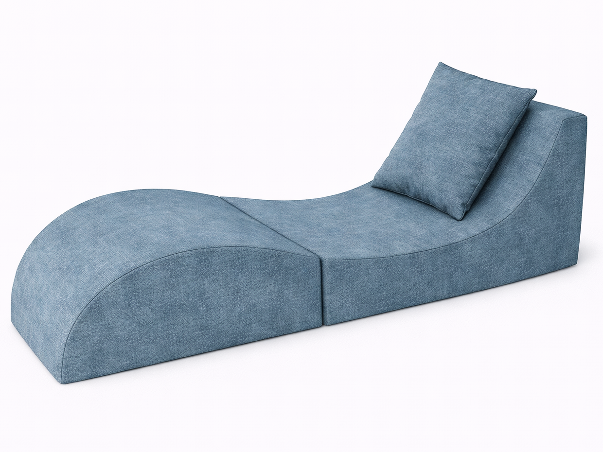 Skládací relaxační křeslo | Lehátko | Taburet | Blue Mirage