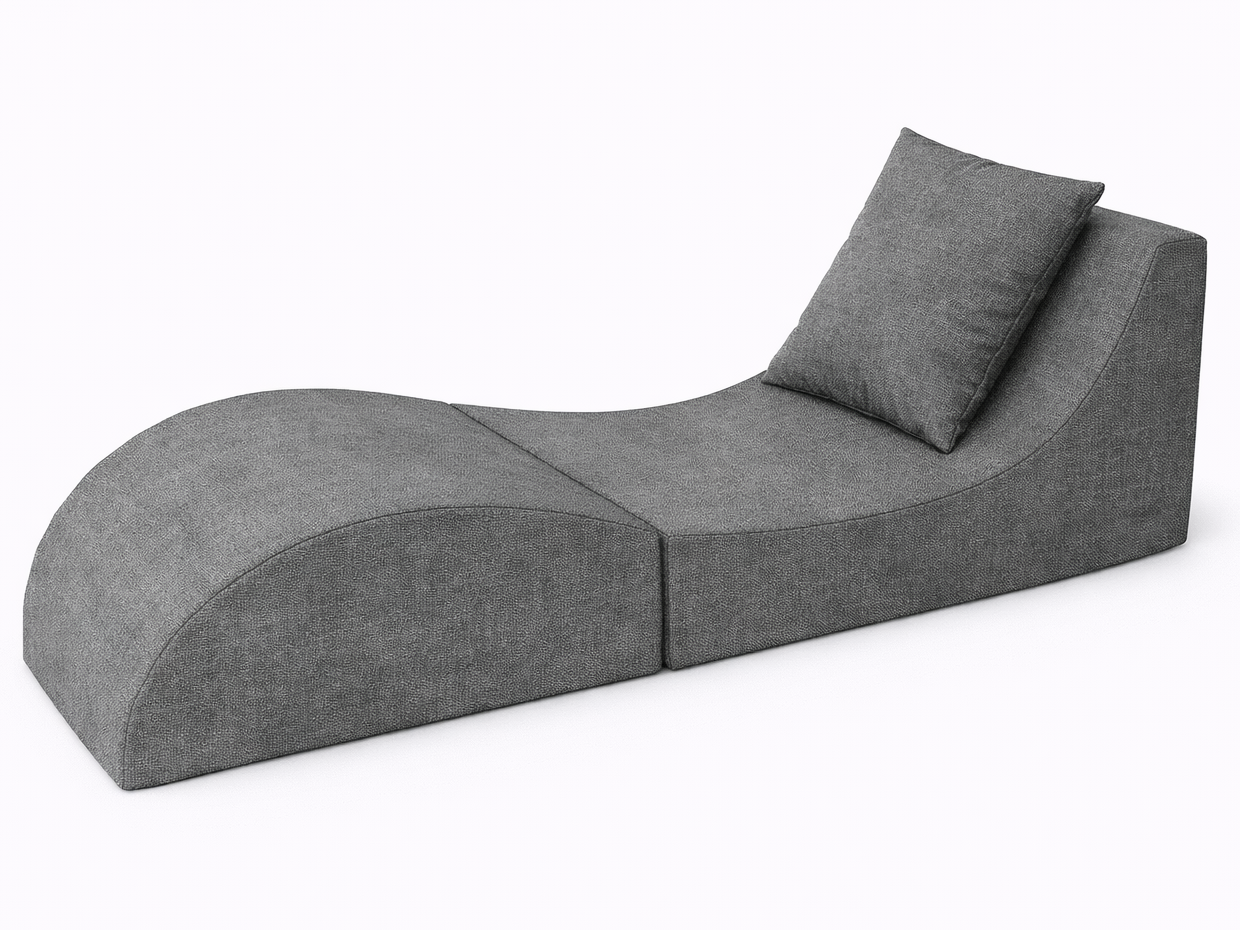 Skládací relaxační křeslo | Lehátko | Taburet | Ash
