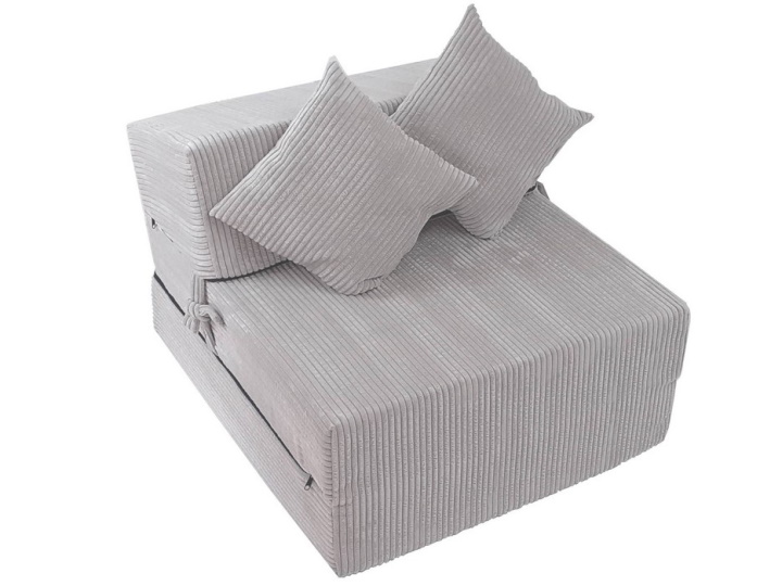 Rozkládací křeslo - matrace pro hosty Lincol světle šedé 70x200x15 cm