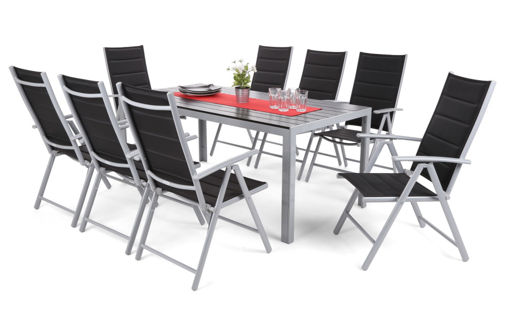 Home&Garden Zahradní sestava Ibiza 185 cm Silver / Black 8+1