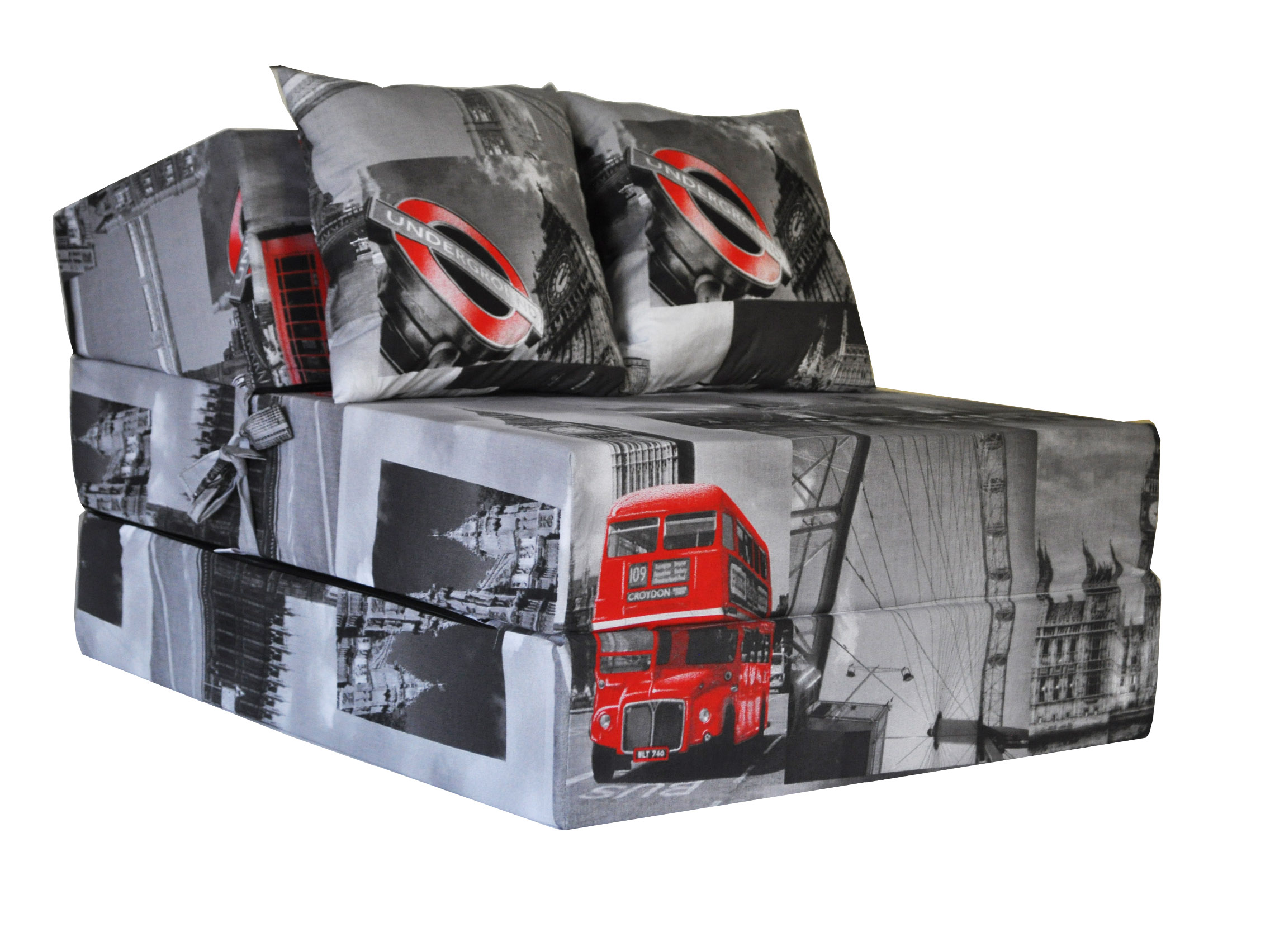 Levně Fimex Rozkládací křeslo - matrace pro hosty London underground 70x200x15 cm