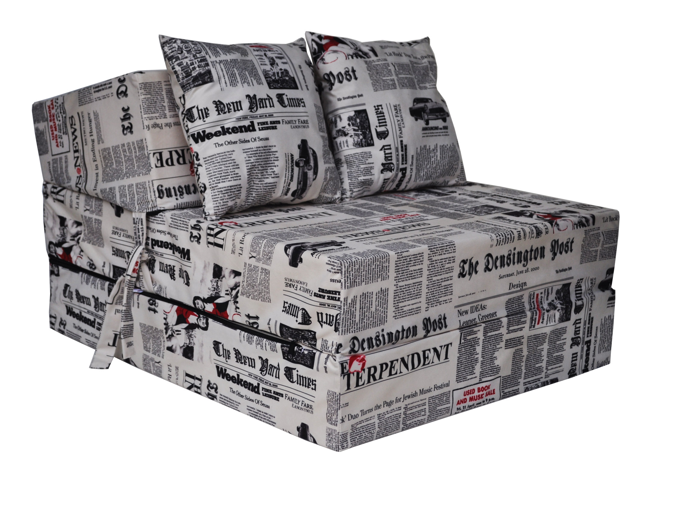 Levně Fimex Rozkládací křeslo - matrace pro hosty Newspaper 70x200x15 cm