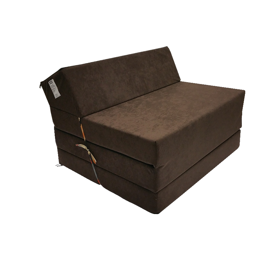 Rozkládací křeslo - matrace pro hosty tmavě hnědá